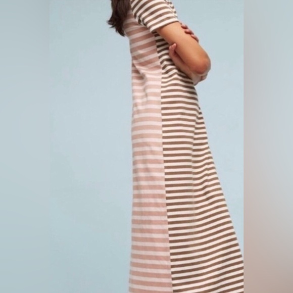 Anthropologie Women’s Saturday Sunday Faith Two-Tone Striped T-shirt Maxi Dress - Picture 2 of 10